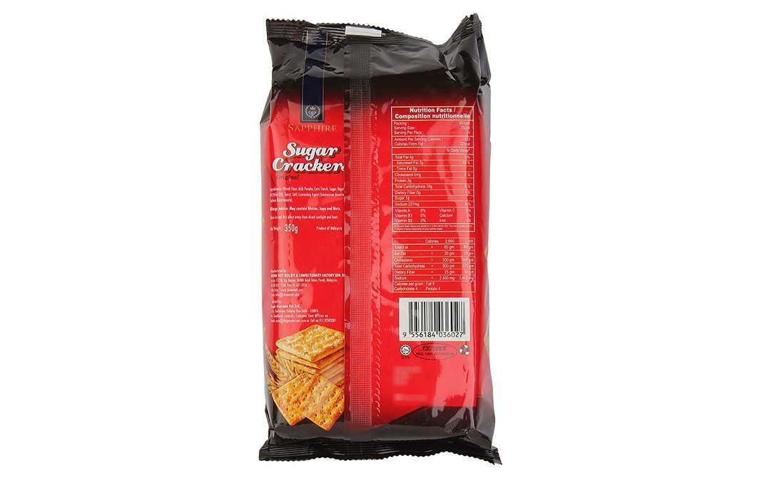 Sapphire Sugar Crackers, Original   Pack  350 grams